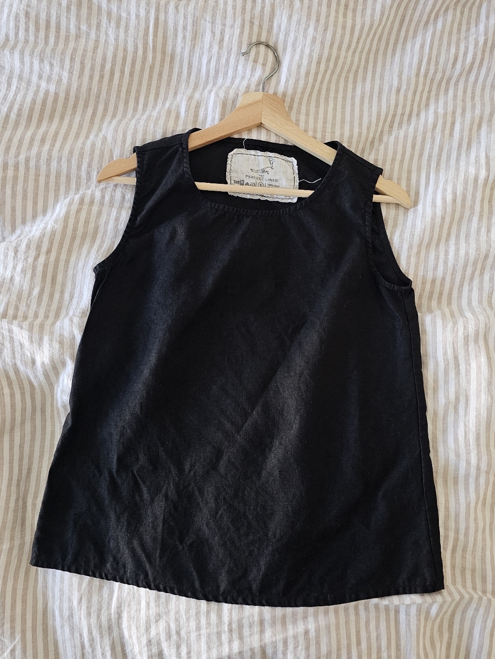 Not Perfect Linen Vienna Tank Top Small Heavyweight